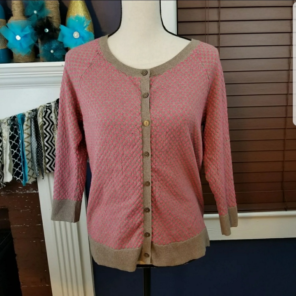 Gap Pink polka dots cardigan